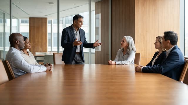 A leadership team working through a strategic decision